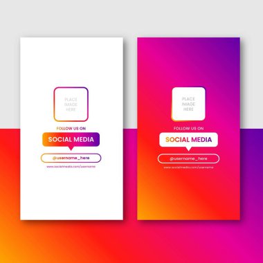 Instagram dizayn şablonu vektöründe beni takip edin
