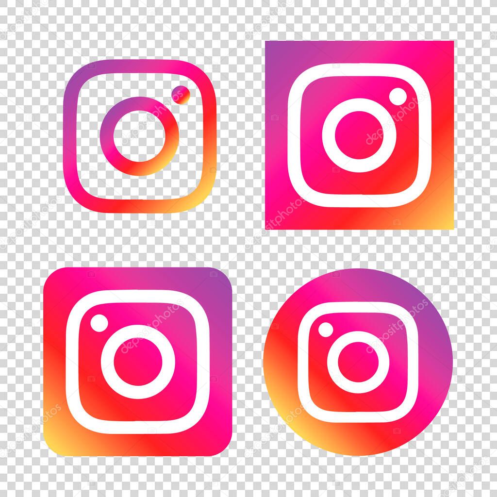 Instagram logo set design vector