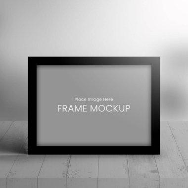 Manzara çerçeve modeli, içerideki siyah çerçeve modeli boş fotoğraf, beyaz çerçeve modeli