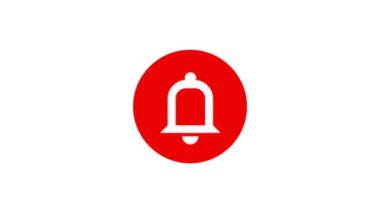 animasyon youtube çan simgesi bildirim kırmızı tasarım şablonu, abone çan simgesi beyaz arkaplan