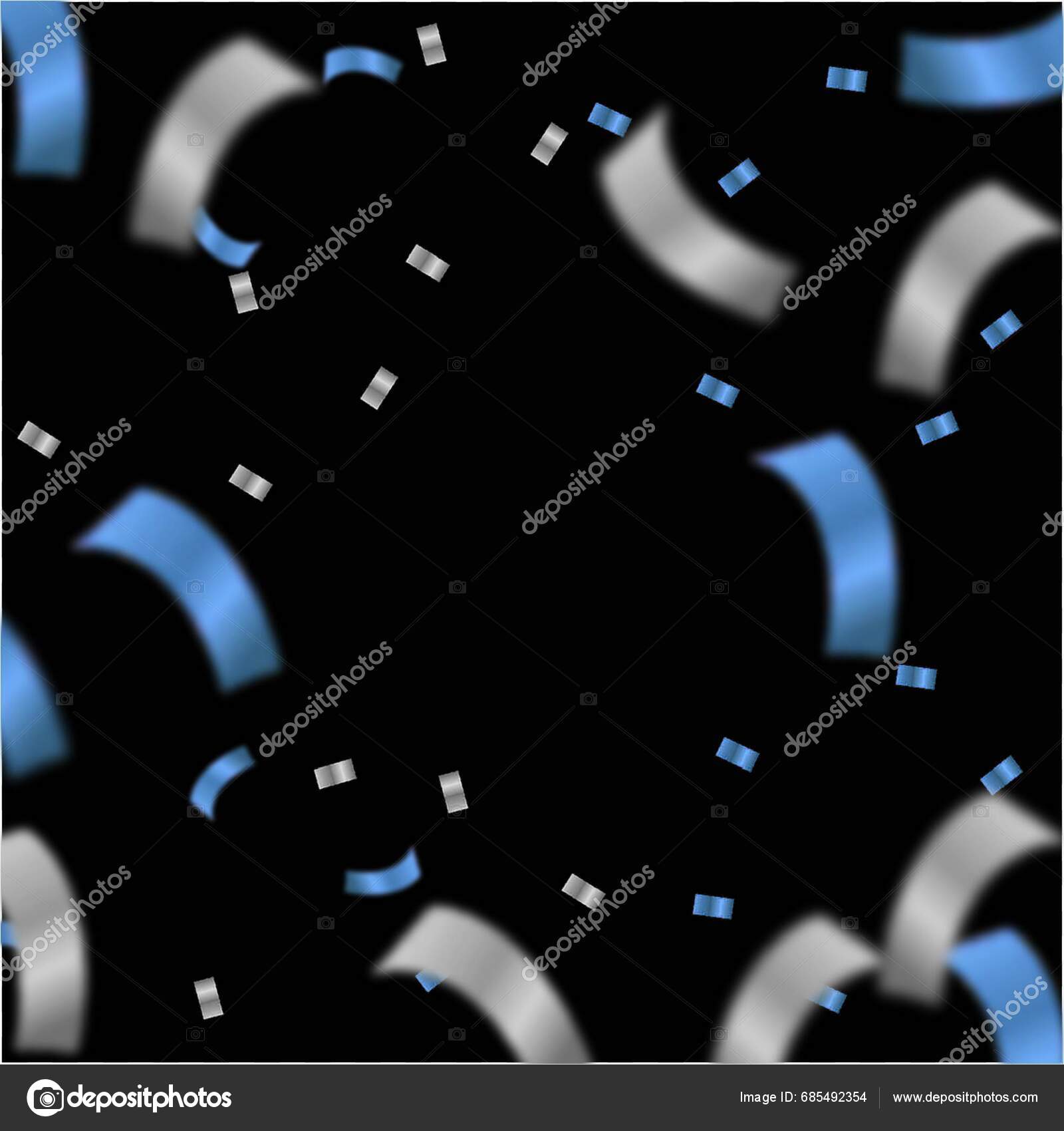 Realistic Luxury Golden Confetti Transparant Background Blue Silver