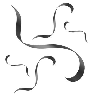 Siyah konfeti gerçekçi lüks konfeti şeffaf arka plan