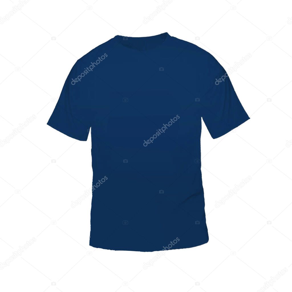 Blue t-shirt mockup vector template, fashion shirt mockup