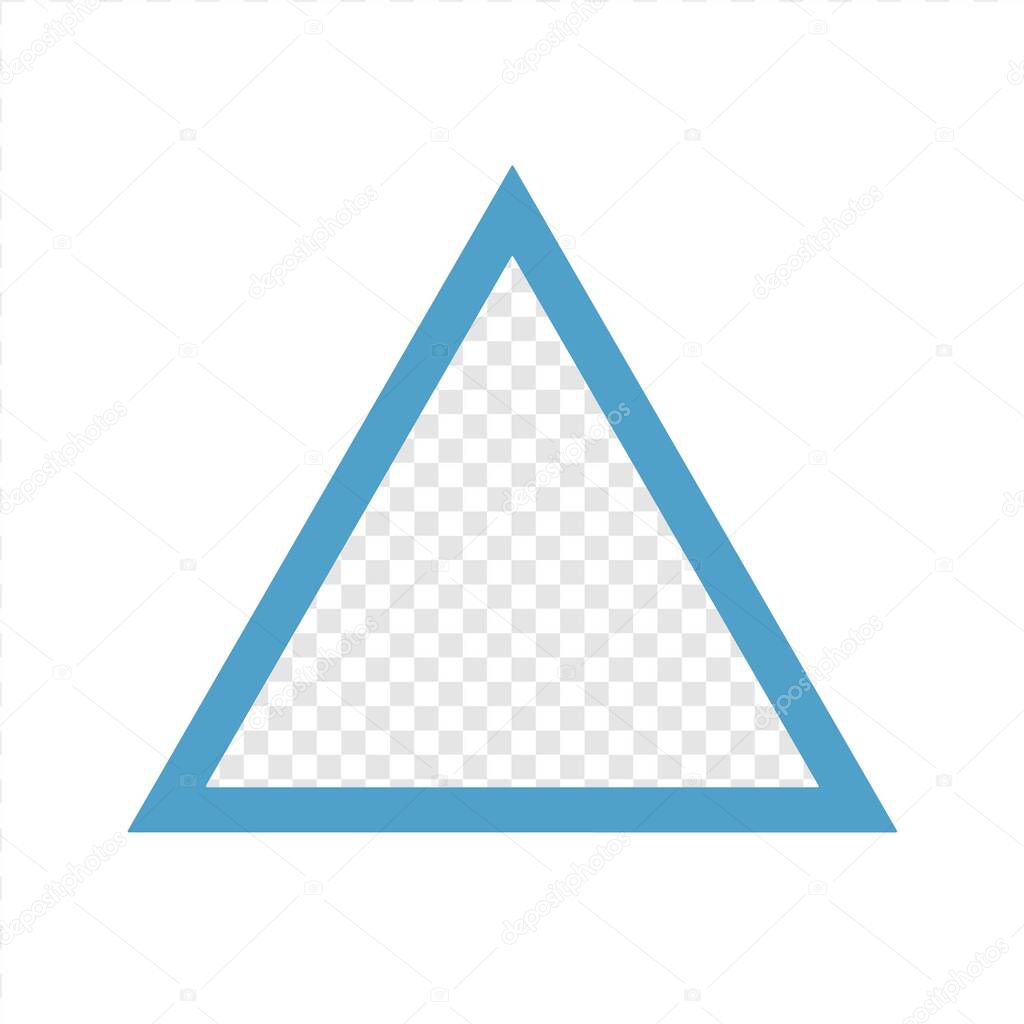 Triangle line frame blue transparent vector design