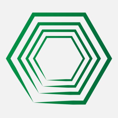 Sancak çerçeve ögesi için yeşil altıgen çizgi element tasarımı