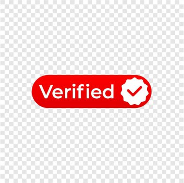 Red verified symbol element, YouTube verified design template vector clipart