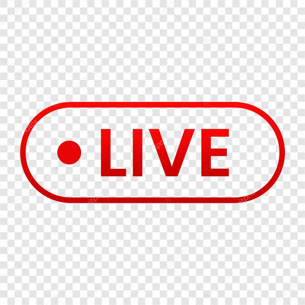 Live streaming icon element vector, YouTube live symbol template
