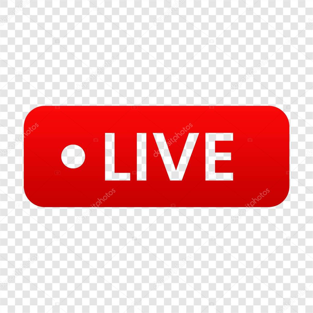Live streaming icon element vector, YouTube live symbol template