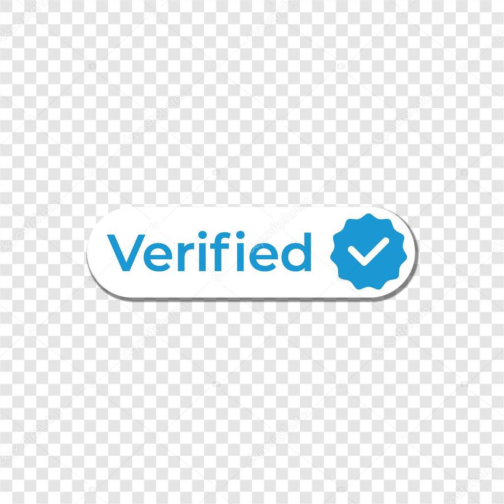 Blue verified symbol element, Twitter verified design template vector