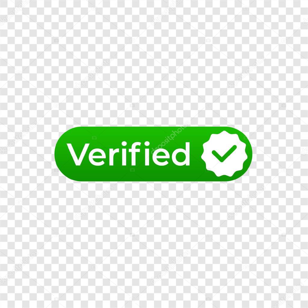 Green verified symbol element, WhatsApp verified design template vector
