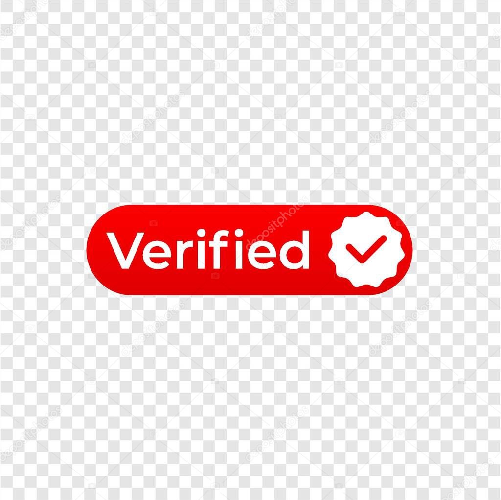 Red verified symbol element, YouTube verified design template vector