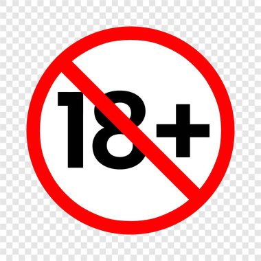 18 artı simge sembolü şablonu şeffaf tasarım vektörü