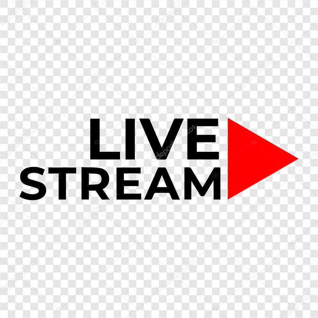 Live icon red black on transparent background vector design