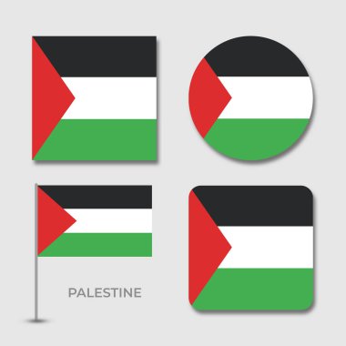 Filistin bayrağı tasarım illüstrasyon şablon dosya biçimi transparan, ulusal bayrak dizayn şablonu çizim vektör tasarımı gölge tasarımı
