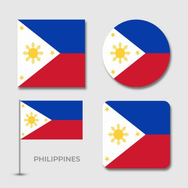 philippines bayrağı tasarım illüstrasyon şablon dosya biçimi, gölgeli tasarım şablonu çizim şablonu tasarımı