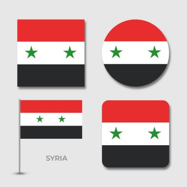 Suriye bayrağı tasarım illüstrasyon şablon dosya biçimi transparan, ulusal bayrak dizayn şablonu çizim tasarımı gölge tasarımı