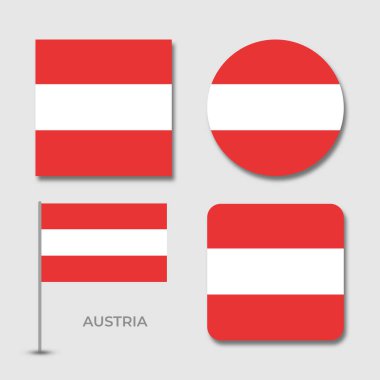 austria bayrak seti tasarım illüstrasyon şablon dosya biçimi png şeffaf, ulusal bayrak set tasarım şablonu çizim vektör tasarımı