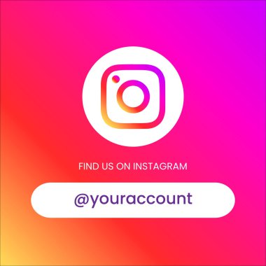 Instagram sosyal medya pankartında Instagram logosu olan ABD 'yi bul, Instagram pankaresinde beni takip et