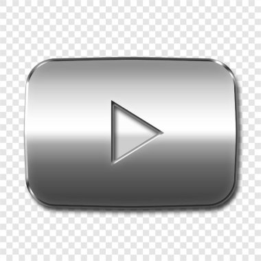 Youtube çalma düğmesi 3d sembol vektör şablonu gümüş çalma ögesi teşekkürler 100 bin aboneler dosyası