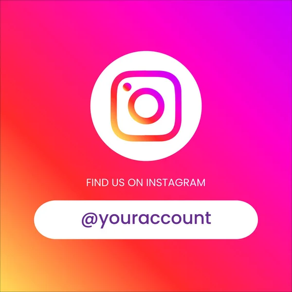 stock vector Find US on Instagram social media post banner with Instagram logo, follow me on Instagram banner square