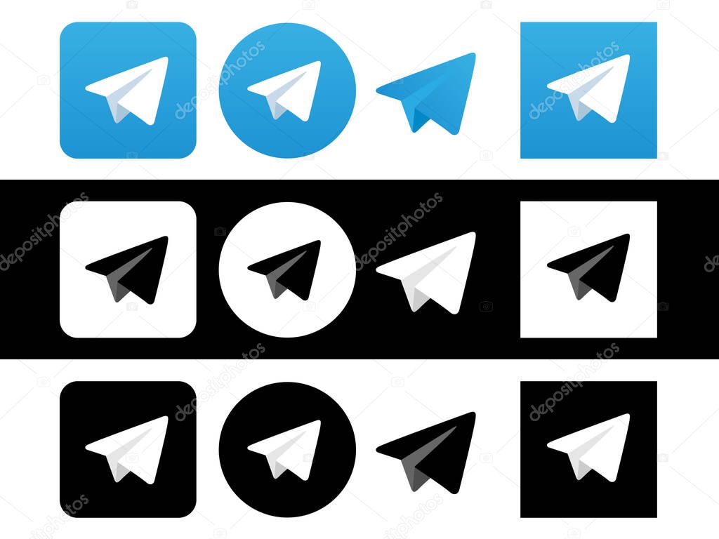 Telegram logo set design vector element