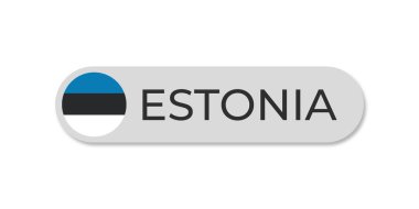 Metin saydam arkaplan dosya biçimine sahip Estonya bayrağı, başlık tasarımı için Estonya metin harfleri şablonu çizimi, daire bayraklı Estonya ülkesi