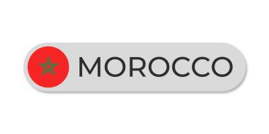 Morroco bayrağı metin şeffaf arkaplan dosya biçimi eps, Morroco metin harfleri başlık tasarımı için şablon çizimi, daire bayraklı Morroco ülkesi