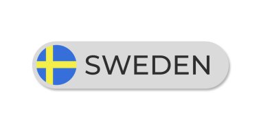 Metin saydam arkaplan dosya biçimine sahip İsveç bayrağı, başlık tasarımı için İsveç metin harf şablonu illüstrasyonuName