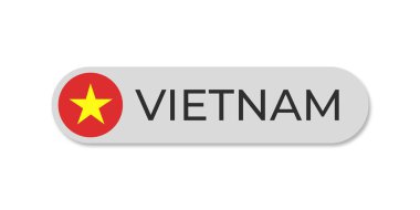 Saydam arkaplan dosya biçimlerine sahip Vietnam bayrağı, Vietnam metin harfleri başlık tasarımı için şablon çizimi, Vietnam dairesi elementi