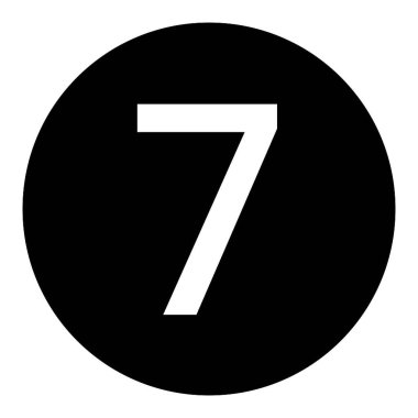 daire siyah numara 7 simge şablonu şeffaf