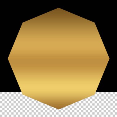 Lüks altın sekizgen şekil transparant epinefrin, sekizgen altın dizayn şablonu, altın düğme sekizgen element