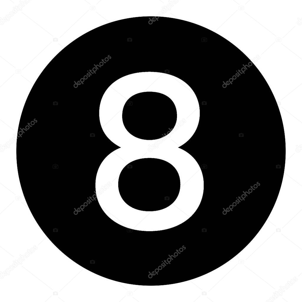 Black number 8 icon template transparent black circle number eight
