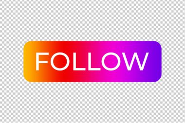 Instagram follow button element transparent background file format eps gradient colour clipart