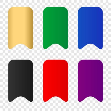 Kurdele ögesi tasarım vektörü şablonu çoklu renk, alt üçüncü kurdele metin kutusu tasarım şablonu ögesi, basit set tasarım kurdele süslemesi modern