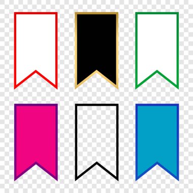 Kurdele ögesi tasarım vektörü şablonu çoklu renk, alt üçüncü kurdele metin kutusu tasarım şablonu ögesi, basit set tasarım kurdele süslemesi modern