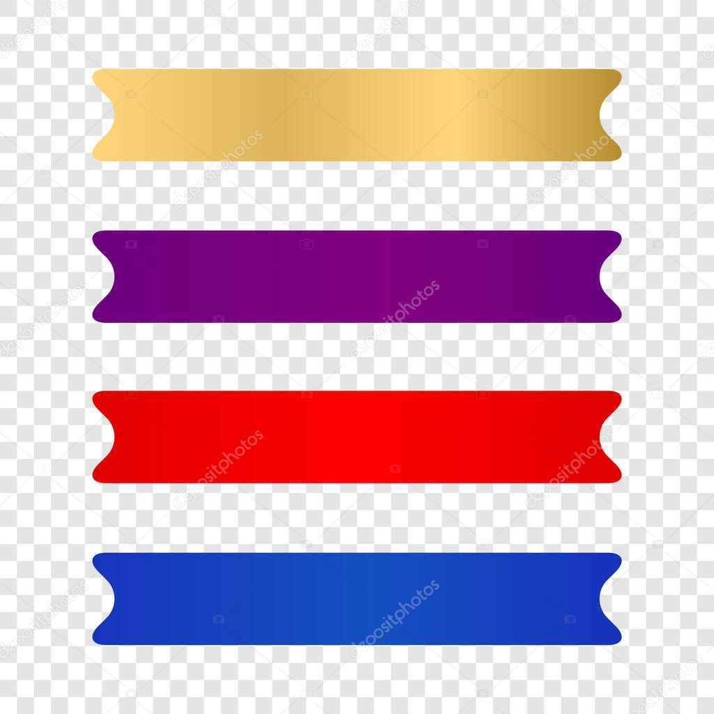 Ribbon element set design vector template multi colour, lower third ribbon text box design template element, simple set design ribbon ornament modern