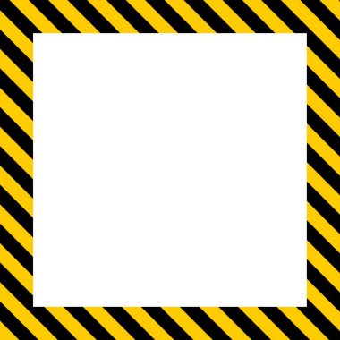 Yapı işareti altında boş beyaz dikdörtgen, uyarı çizgileri ile beyaz arkaplanı dikdörtgen