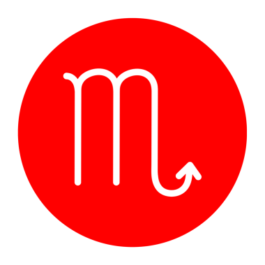 Kırmızı daire ögesi png dosyasına sahip Akrep burcu işareti şeffaf arkaplan