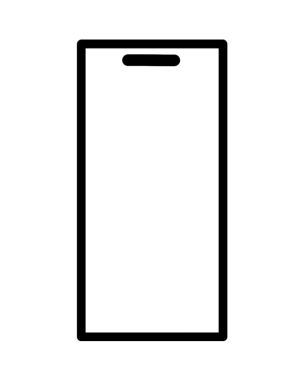 Ekran ögesi şeffaf arkaplana sahip akıllı telefon