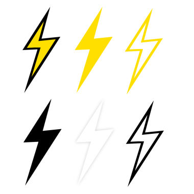 voltaj işareti yıldırım ögesi şeffaf png dosyası, elektrik simgesi dizayn şablonu png dosyası
