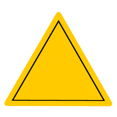 İnşaat işareti altında boş sarı üçgen, uyarı çizgileri olan sarı arkaplan üçgeni.