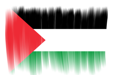 Filistin bayrağı şeffaf arka plan, Filistin fırçası suluboya bayrak tasarımı şablon unsuru png şeffaf Filistin bayrağı