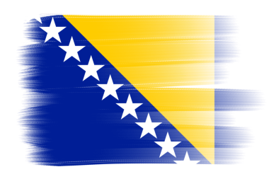 Bosna-Hersek ulusal bayrağının tasarım şablonu şeffaf, Bosna-Hersek bayrağı fırça darbesi png şeffaf