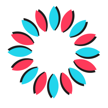 Sosyal medya tiktok ögesi için soyut çiçek logosu