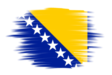 Bosna-Hersek ulusal bayrağının tasarım şablonu şeffaf, Bosna-Hersek bayrağı fırça darbesi png şeffaf