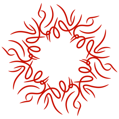 Kırmızı mandala sanat soyut tasarım ögesi şeffaf png dosyası