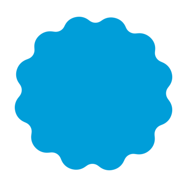 Doğrulanmış boş şekil için çember çiçek şekli mavi tasarım