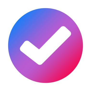 Sosyal medya kontrol işareti doğrulanmış sembol gradyanı