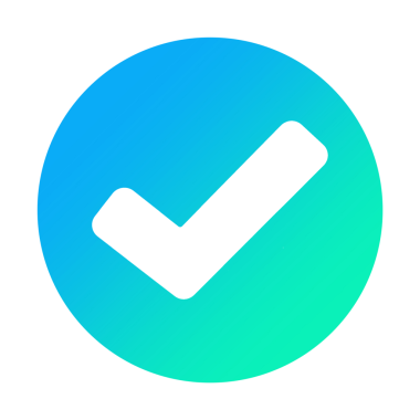 Sosyal medya kontrol işareti doğrulanmış sembol eğrisi mavi yeşil