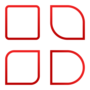 Kare şeklinde kırmızı çizgi tasarım ögesi şeffaf, temel şekil kare çerçeve kırmızı tasarım şablon png dosyası